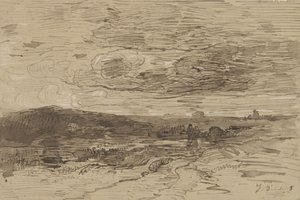 Heath-land in Drenthe, Netherlands by Johannes Warnardus Bilders